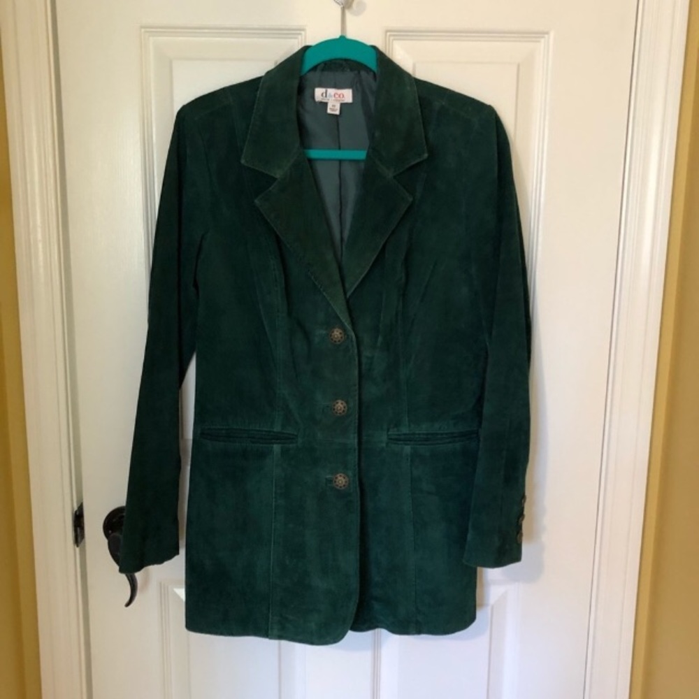Green suede driving jacket